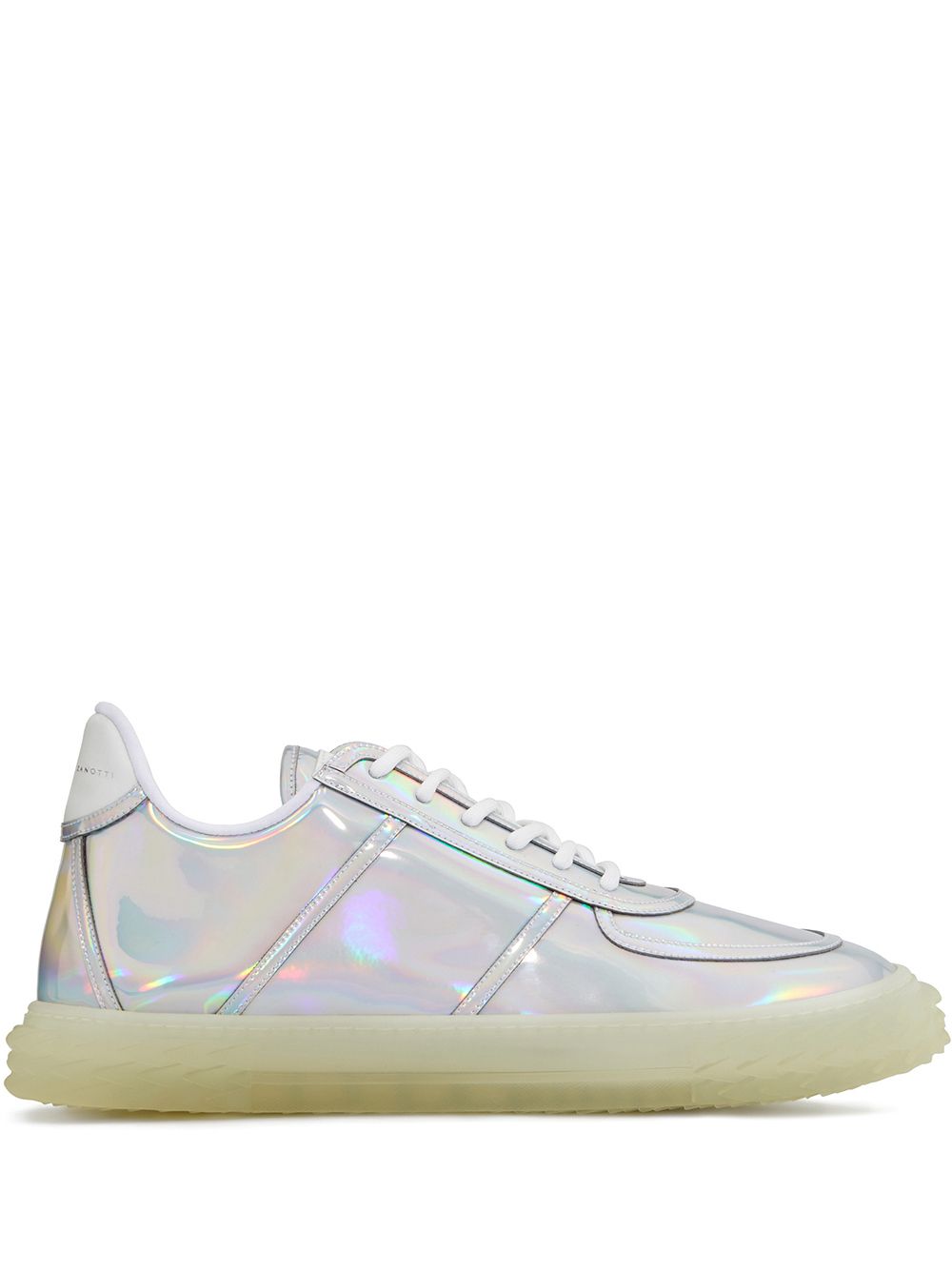 Low top holographic-effect sneakers - White
