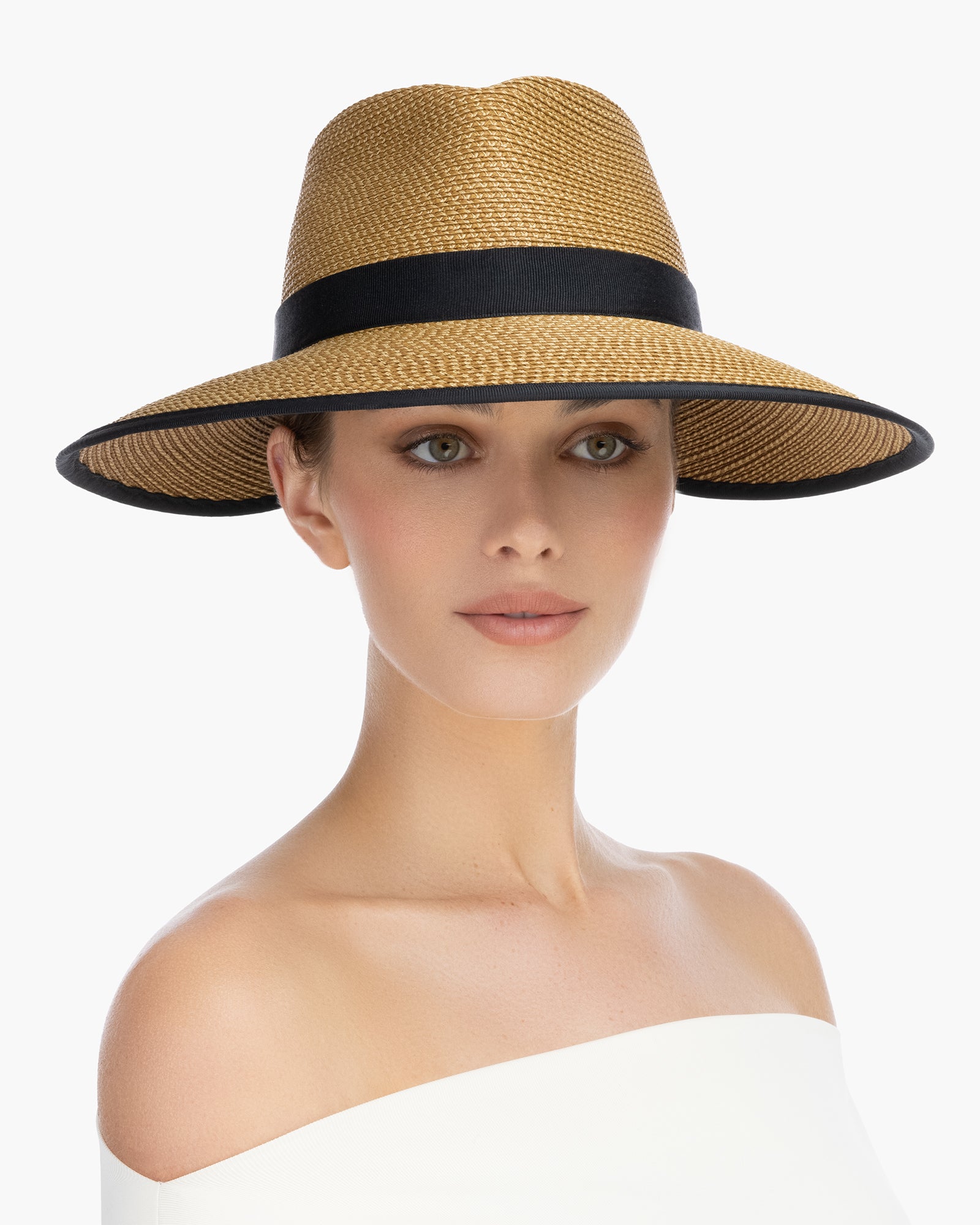 SunCrest Visor Fedora for Women - Blue Mix, 4 in Brim, UPF 50+ Protection