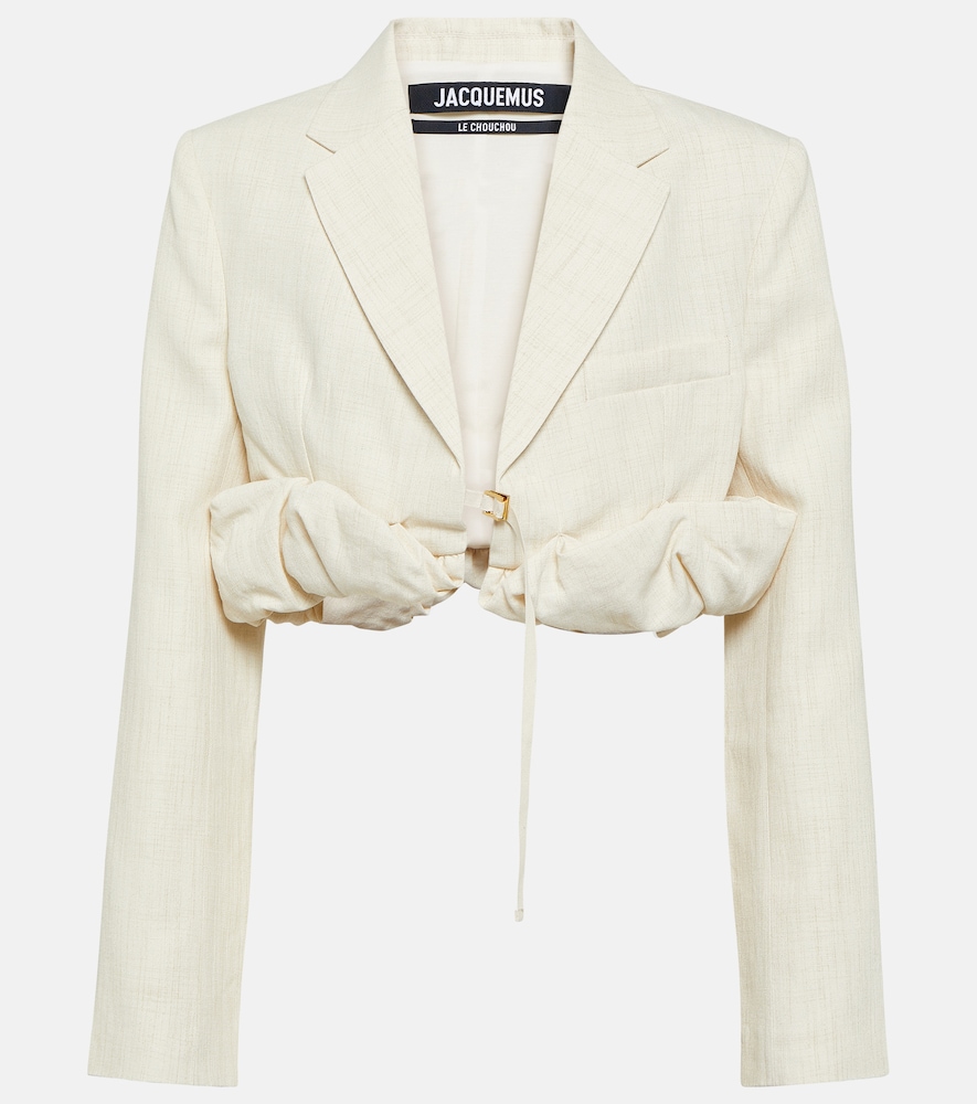 La Croissant linen-blend jacket
