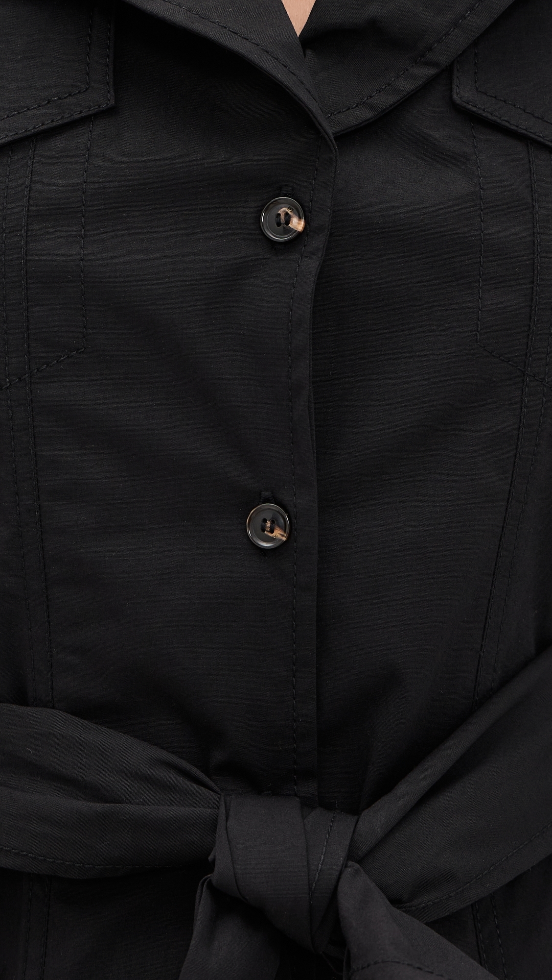 Stretch Mini Shirt Dress Black
