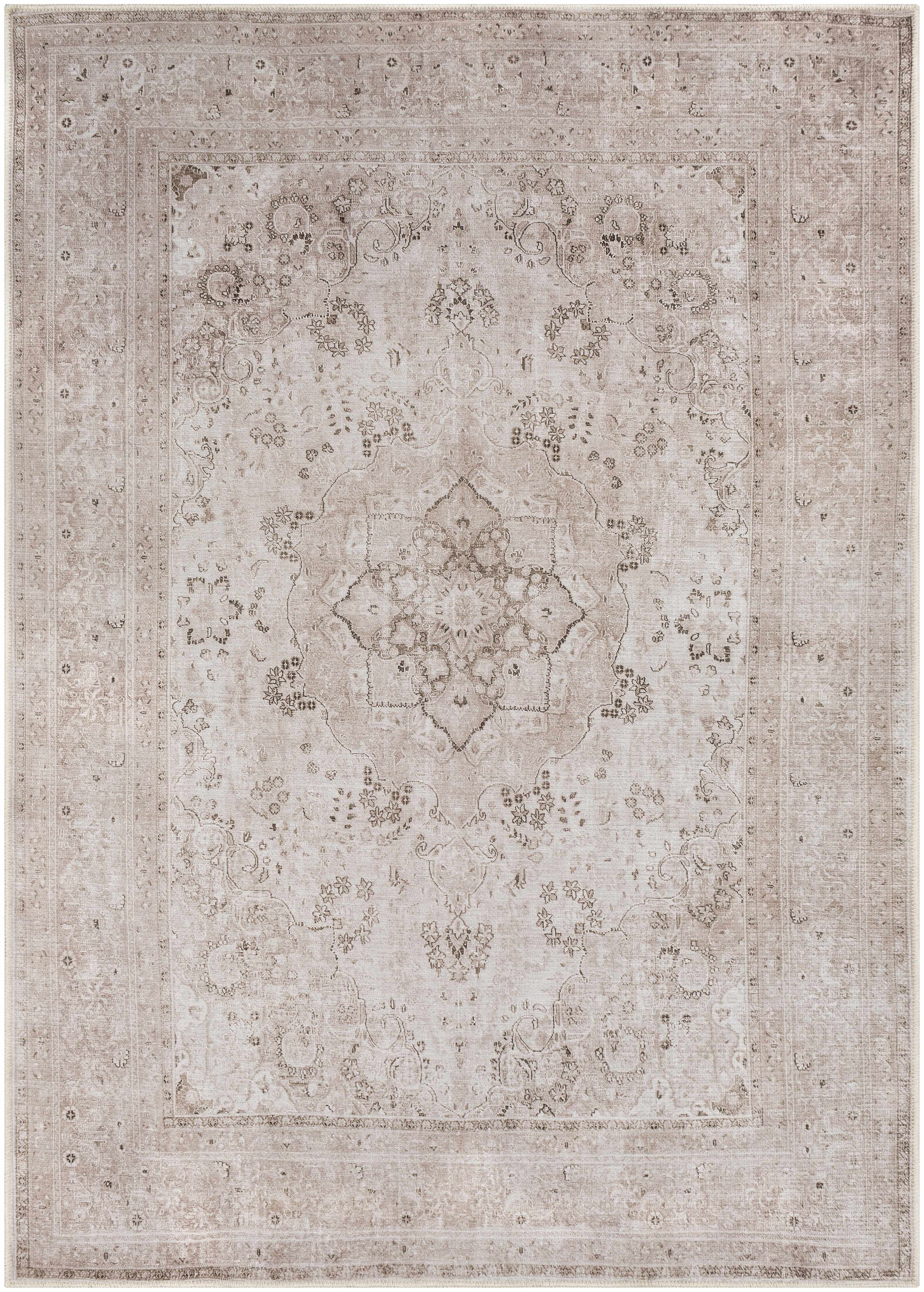 "Bethany Vintage Flat Pile Washable Rug
