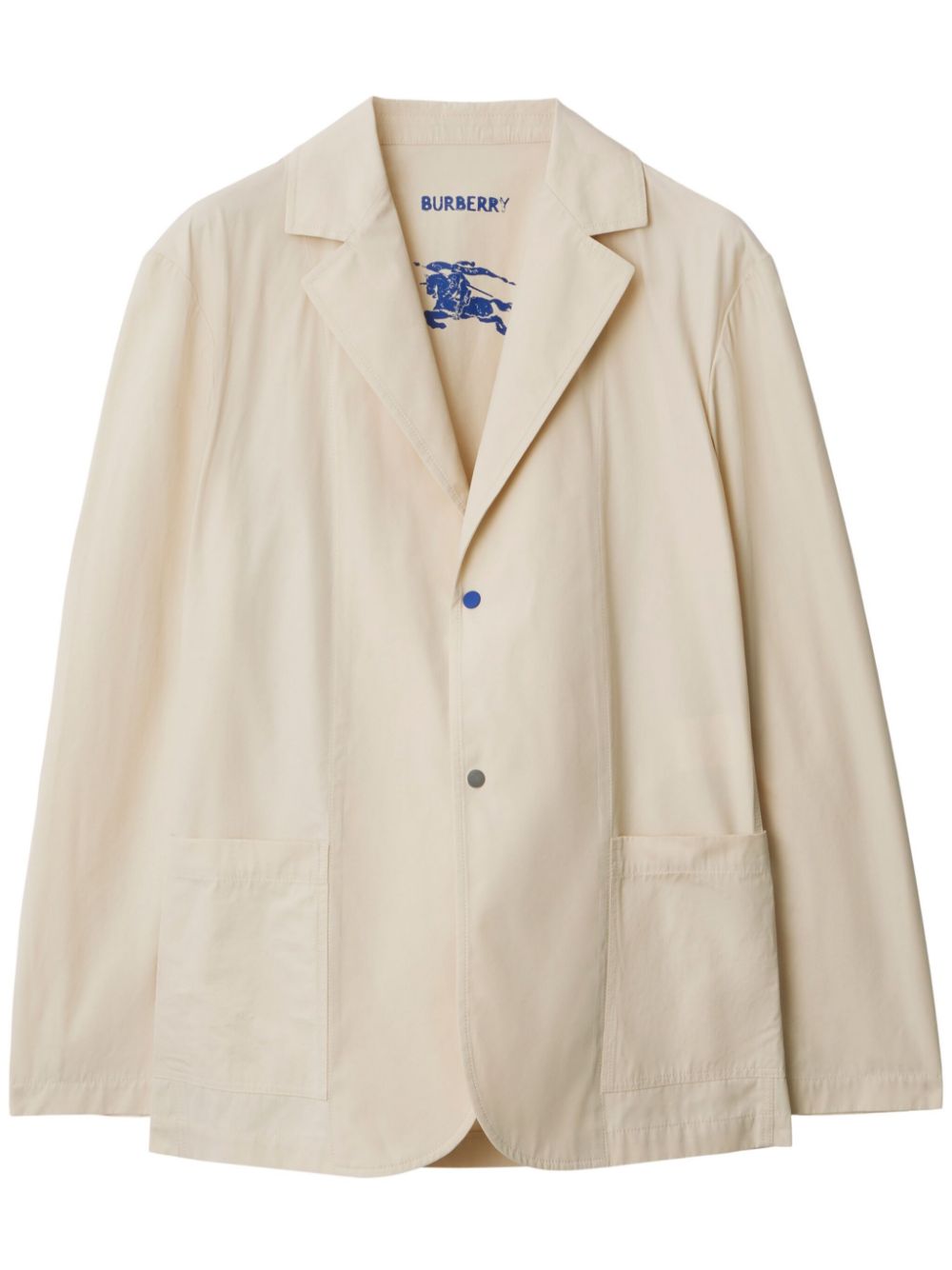 Notched-lapel single-breasted blazer - Neutrals