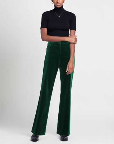 Woman Pants Green Size 12 Cotton, Elastane