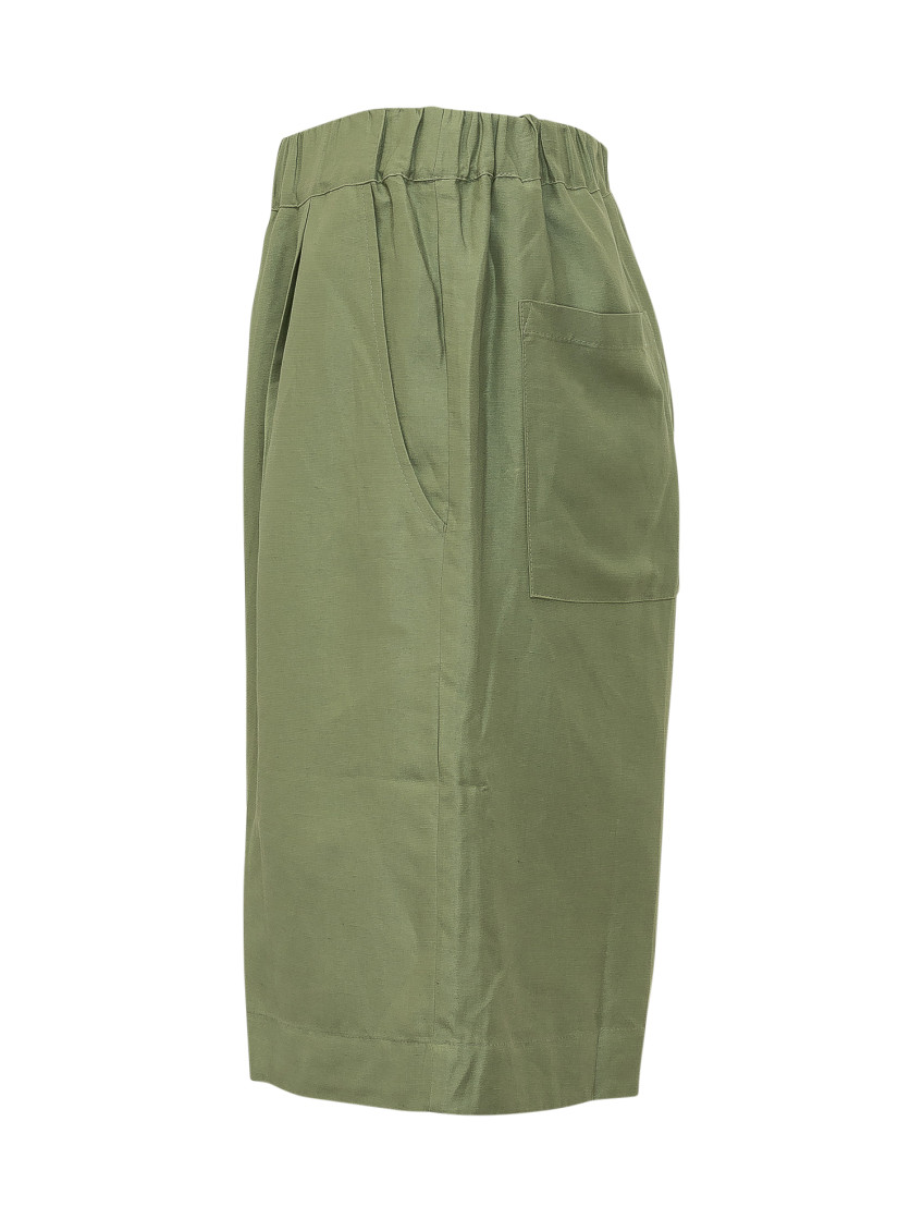Green Solid Shorts