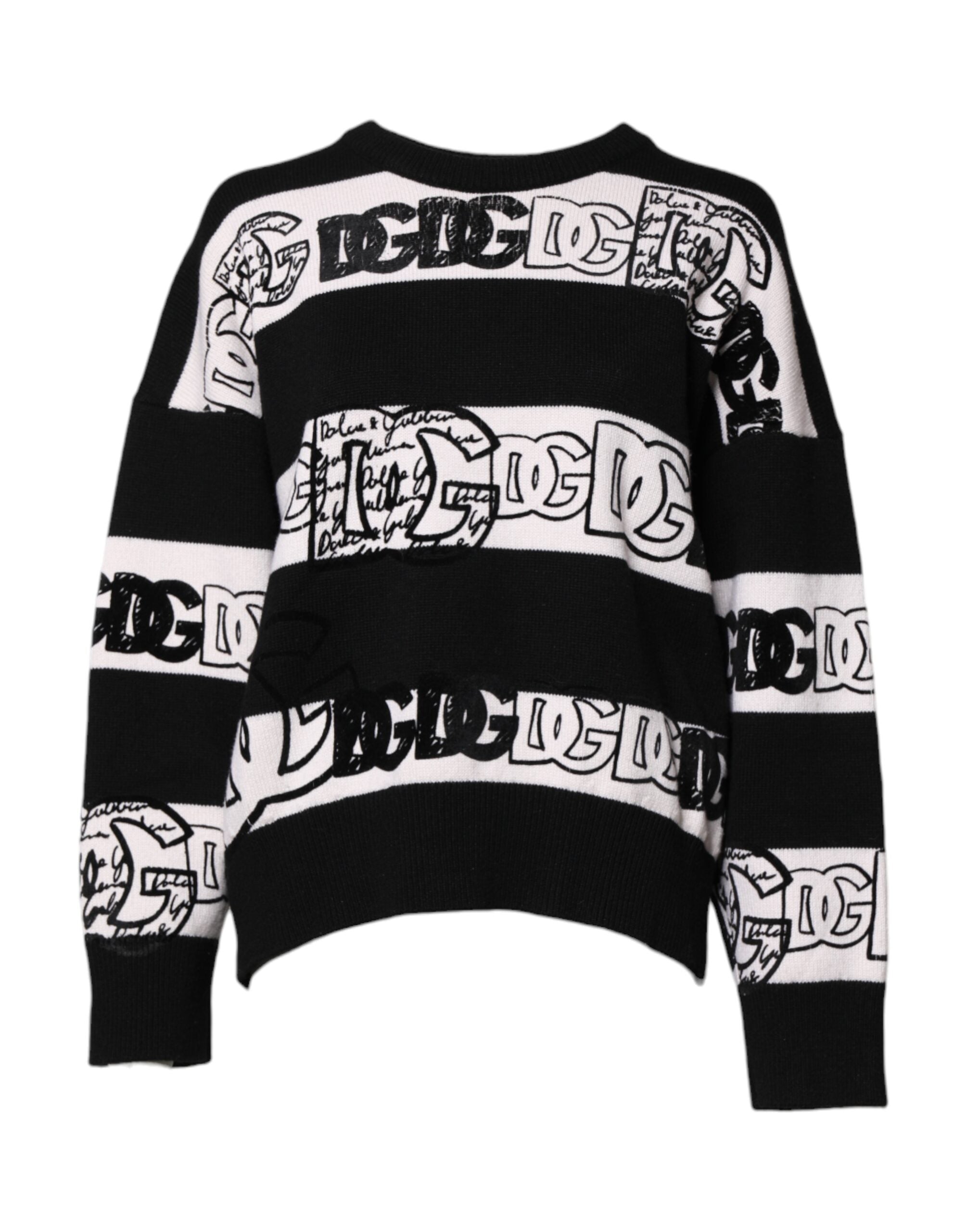 Logo-Print Cashmere Sweater — Black
