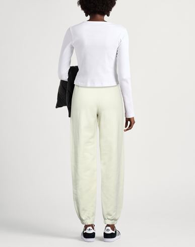 Woman Pants Light green Size L Organic cotton, Polyester