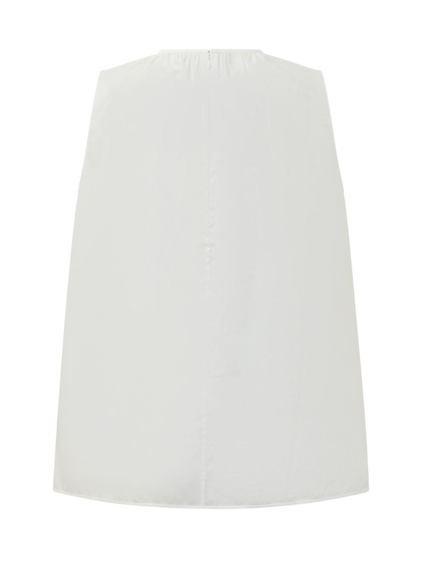 White Embroidered Round Neck Top