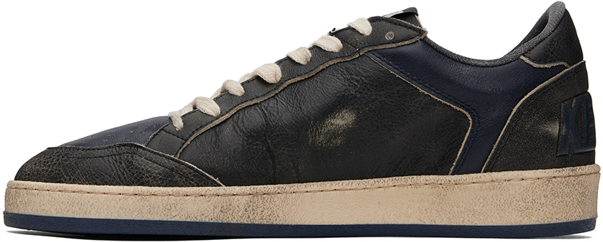Golden Goose Navy Ball Star Double Quarter Sneakers