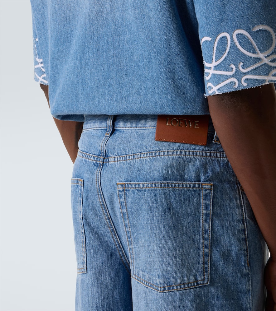 Anagram denim shorts
