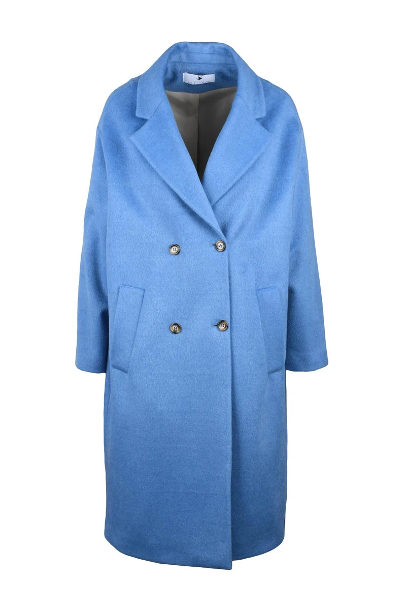 Double-Breasted Coat - Light Blue
