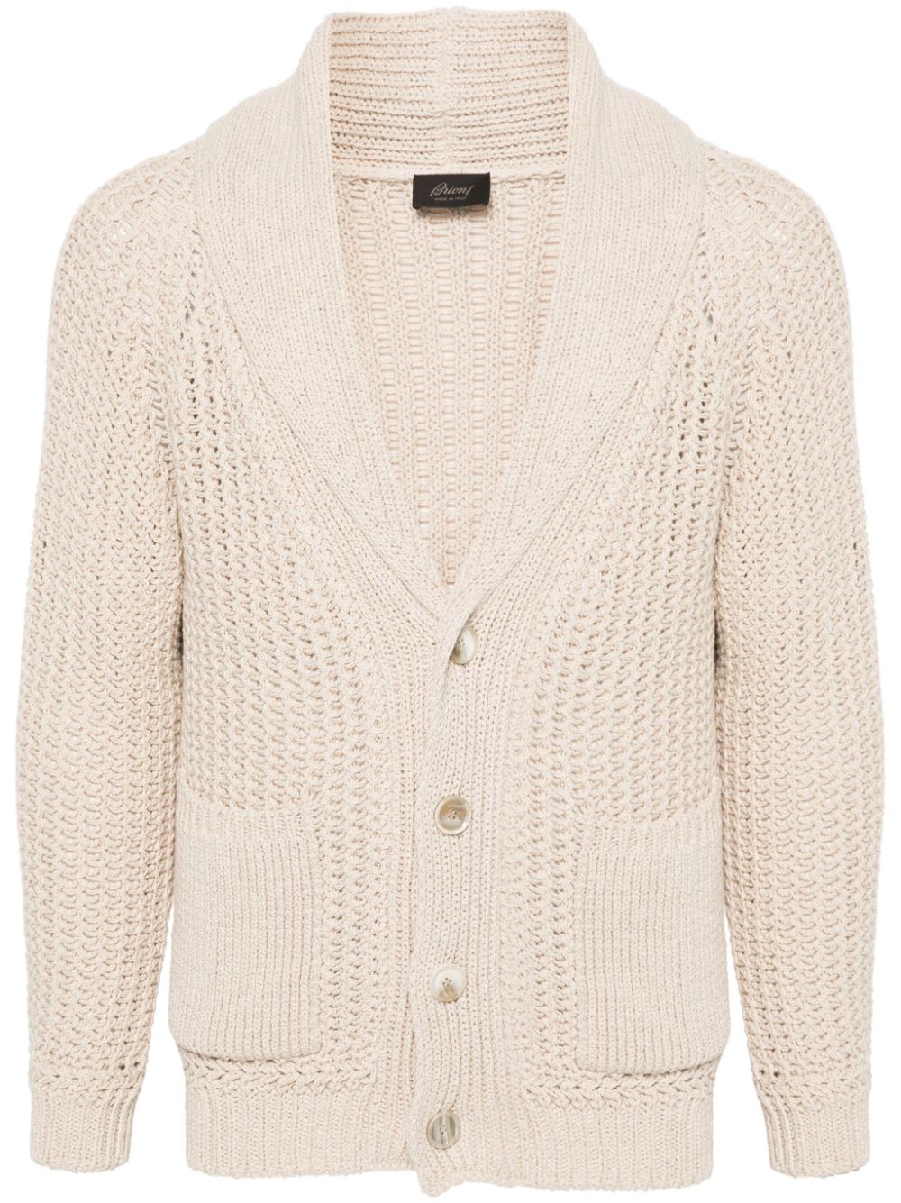 Crochet-knit cardigan - Neutrals