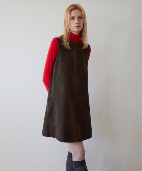 Suede Stitch Mini Dress