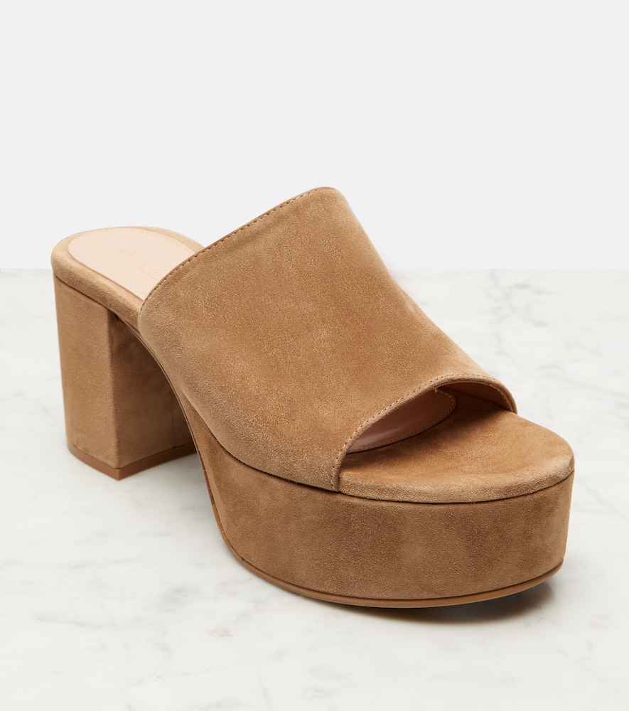 Gianvito Rossi Suede platform mules