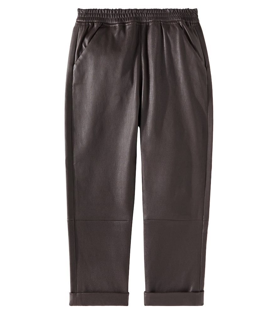Bobbie leather straight pants