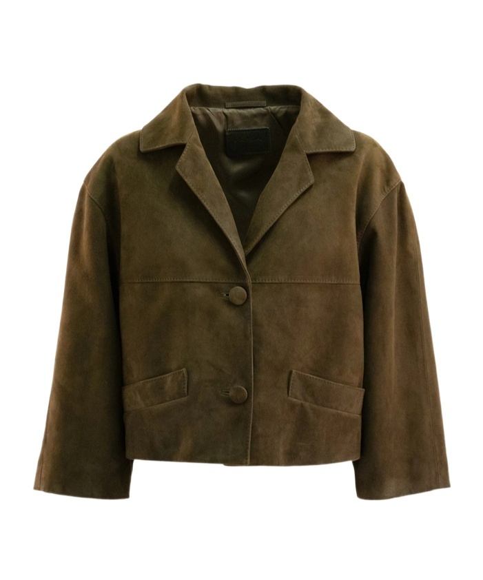 Cropped suede jacket