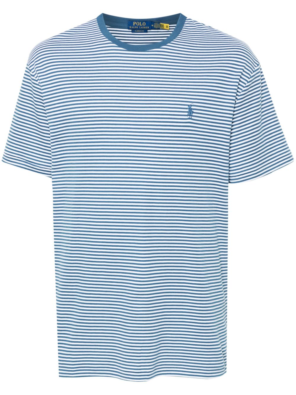 Striped cotton T-shirt - Blue