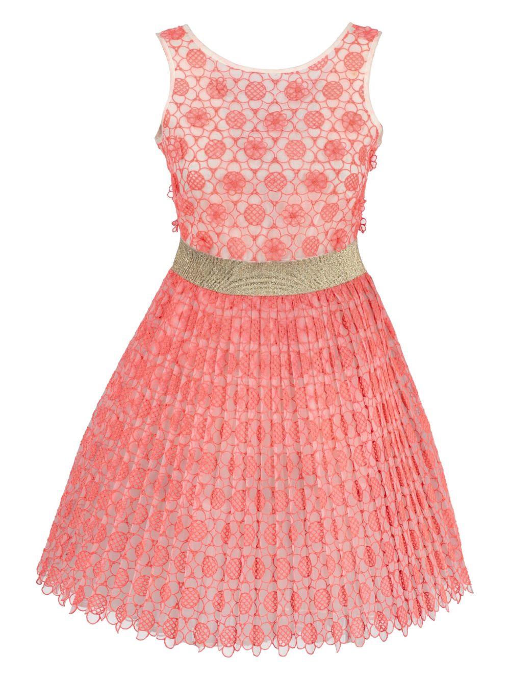Floral-embroidered mini dress - Pink