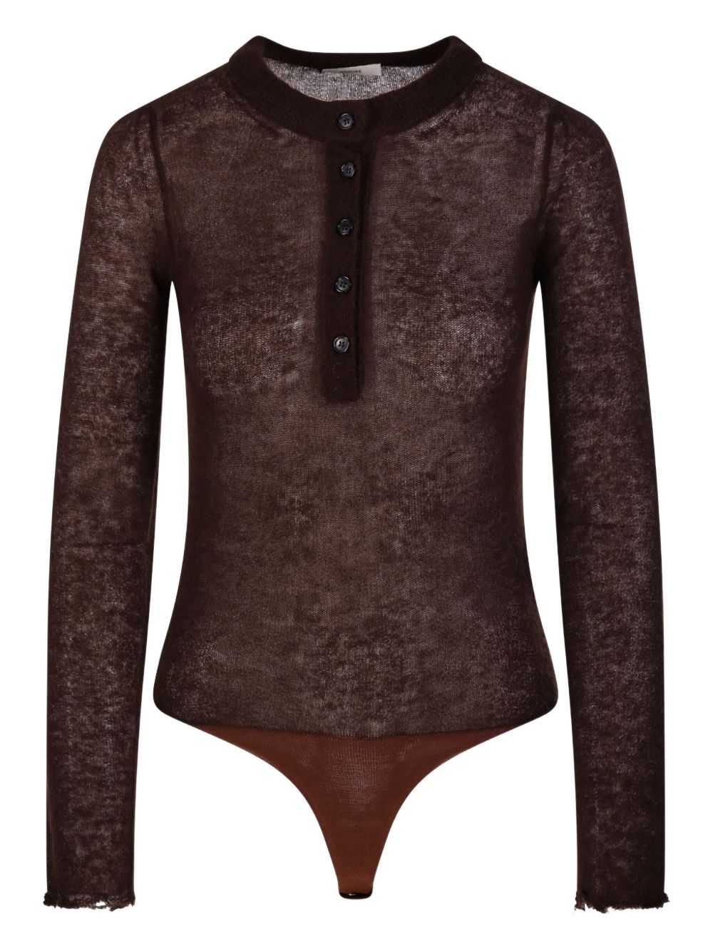 Button-front long-sleeve bodysuit - Neutrals