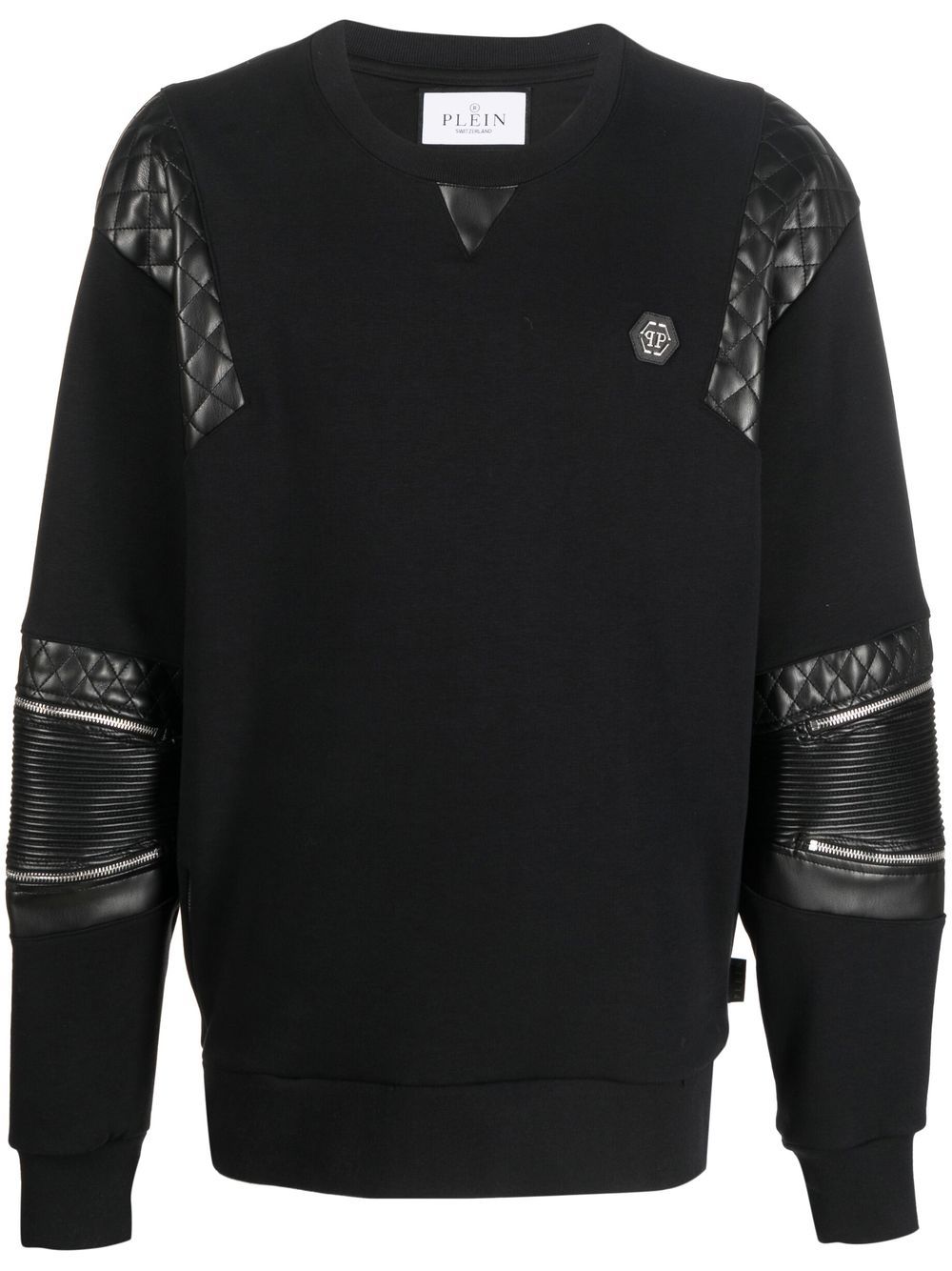 Diamond-quilt panelled sweatshirt