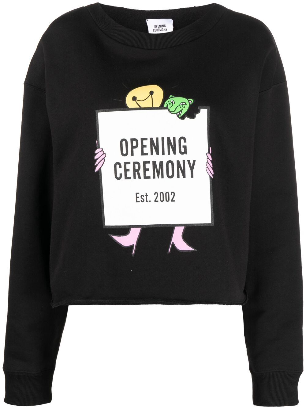 Light bulb box logo print hoodie - Black
