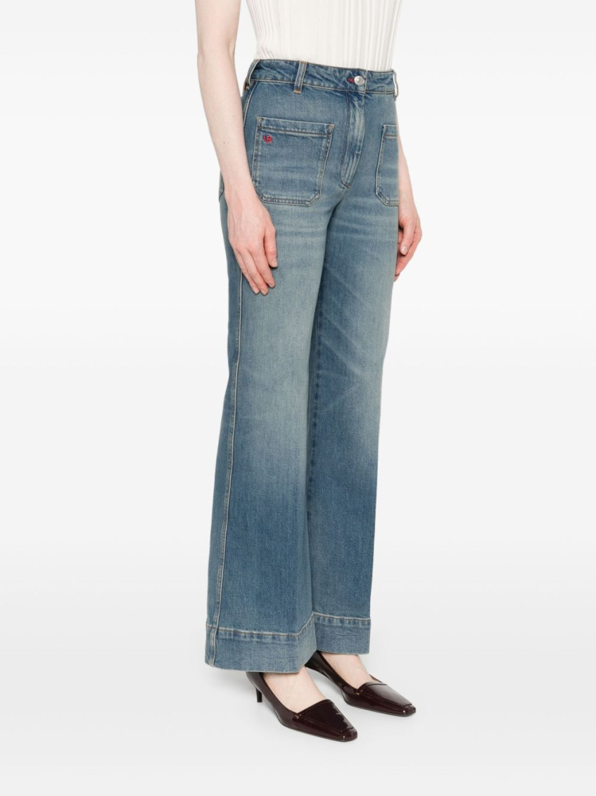 Blue Stretch jeans with logo patch