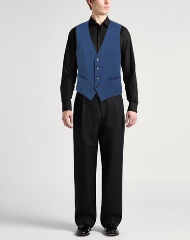 Man Tailored Vest Blue Size 36 Wool