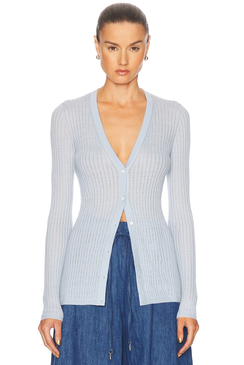 Gabriela Hearst Emma Cardigan in Light Blue - Baby Blue.  XS also in