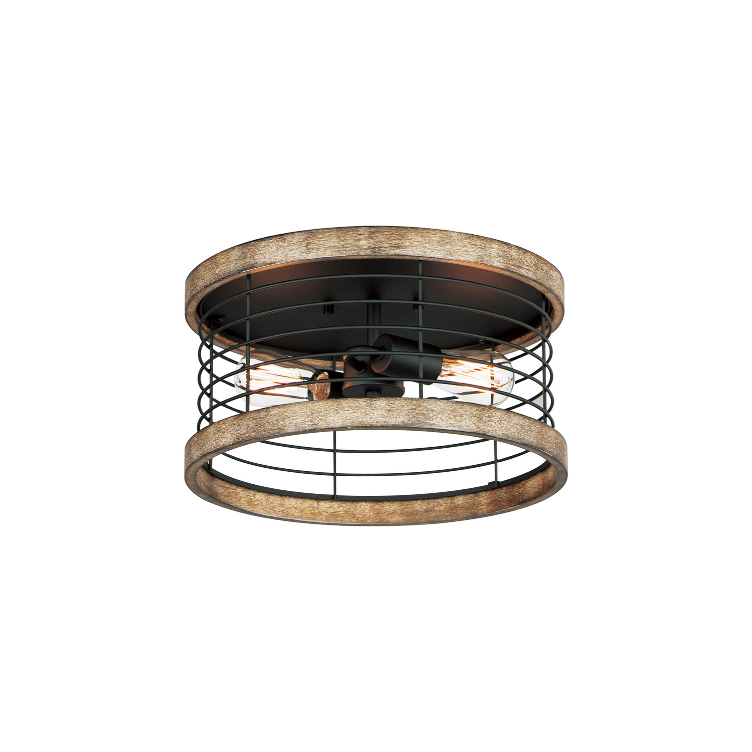 Driftwood Black Two Light Semi-Flush Mount from the Homestead Collection