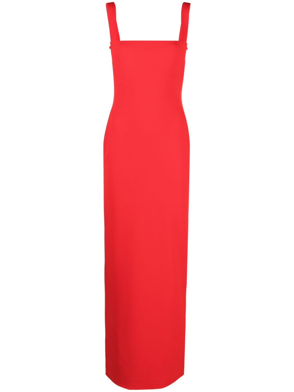 Joni square-neck dress - Red