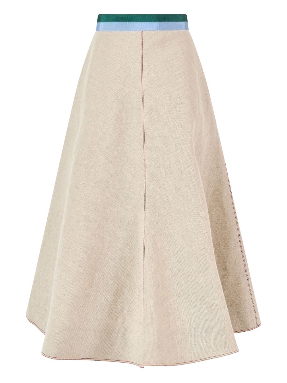 Ribbon-detail A-line skirt - Neutrals