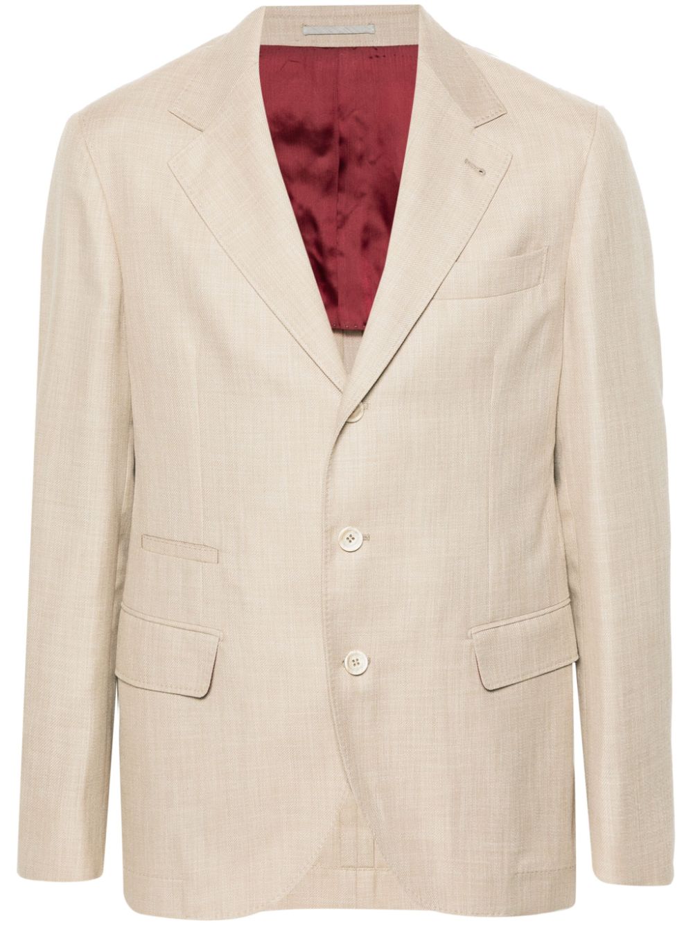 Mélange-effect single-breasted blazer - Neutrals