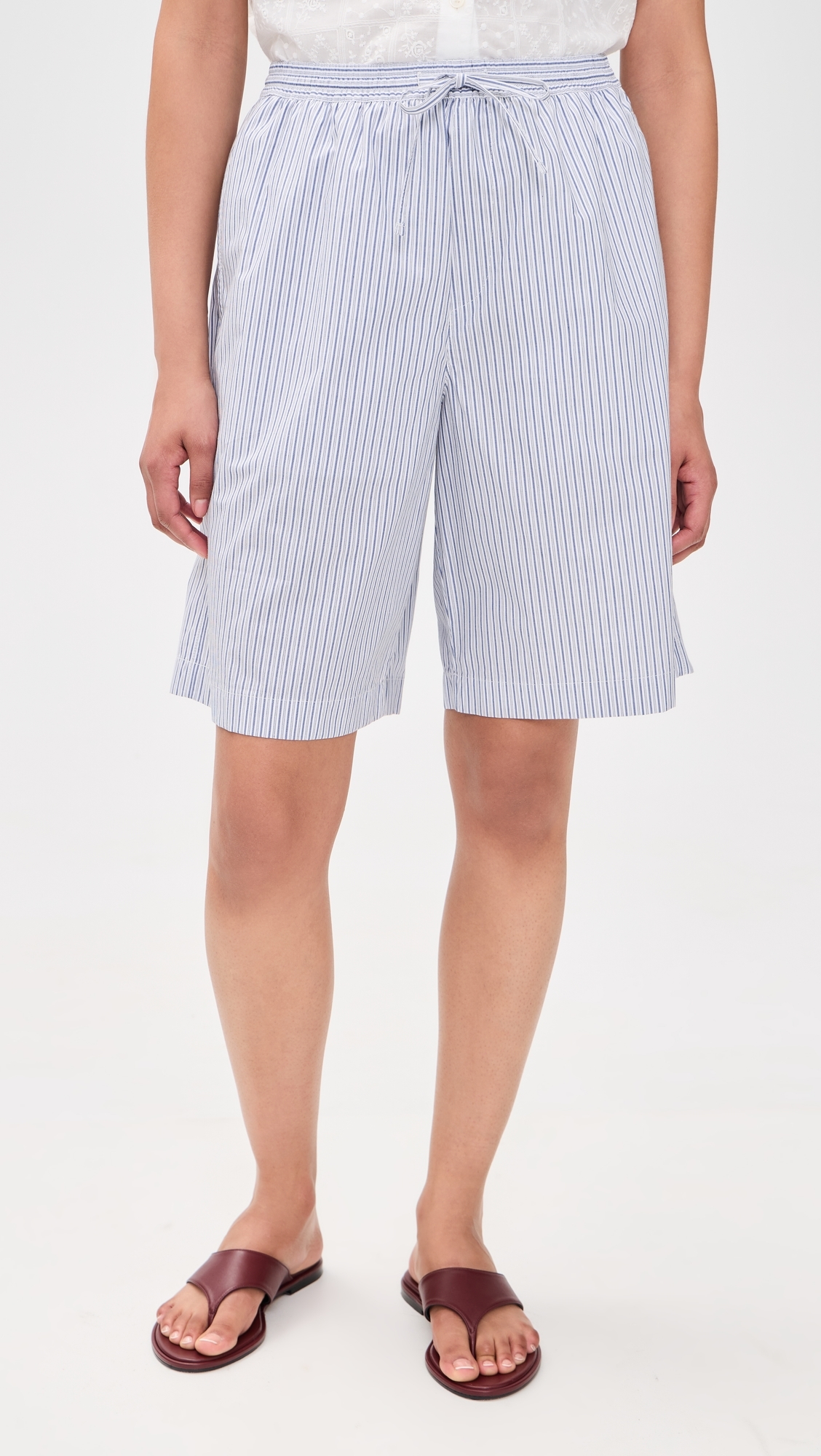Bermuda Pajama Shorts Blue Stripe