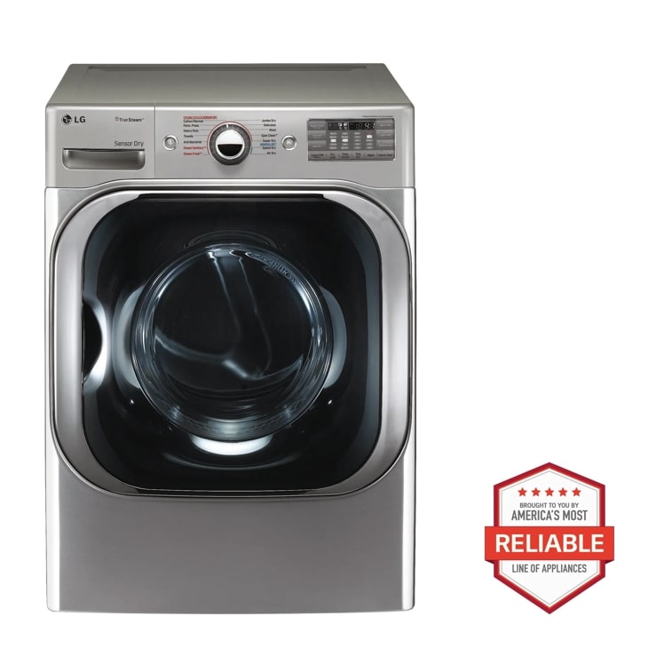 LG Mega Capacity Electric Dryer w/ TrueSteam®, Graphite Steel, 9.. ft