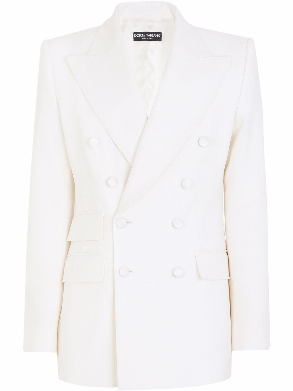 Peak-lapel double-breasted blazer - White