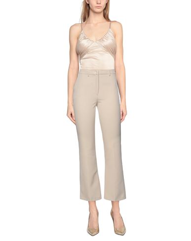 Woman Pants Beige Size 12 Polyester, Elastane