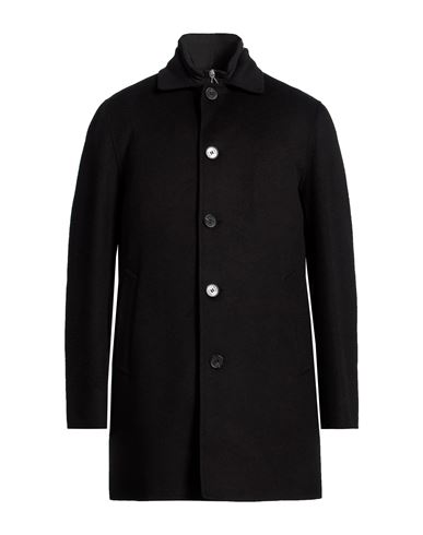 Paltò Fabbrica Man Coat Black Size 40 Wool, Nylon