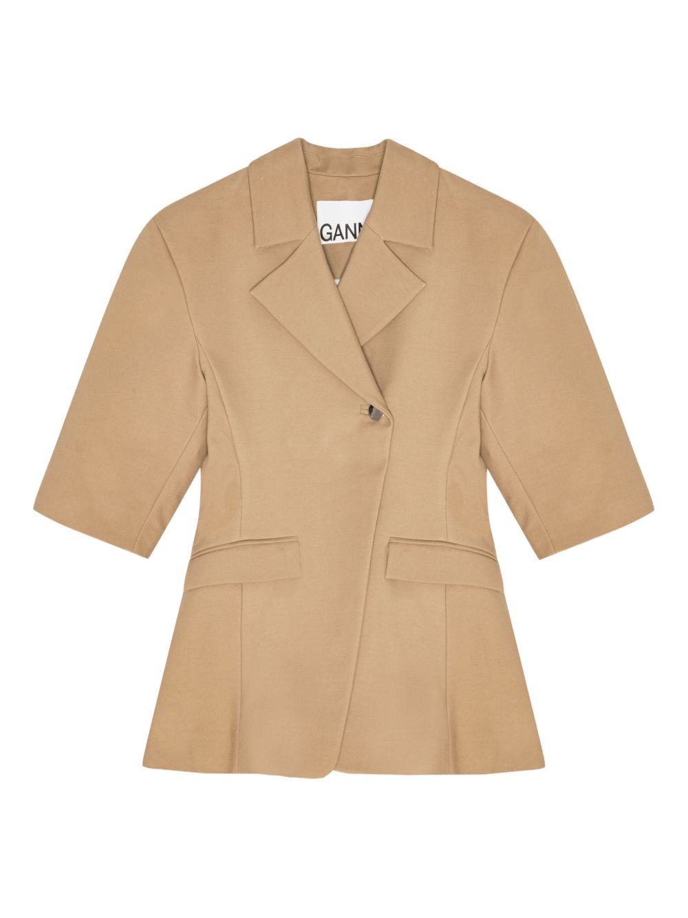 GANNI short-sleeved blazer - Neutrals