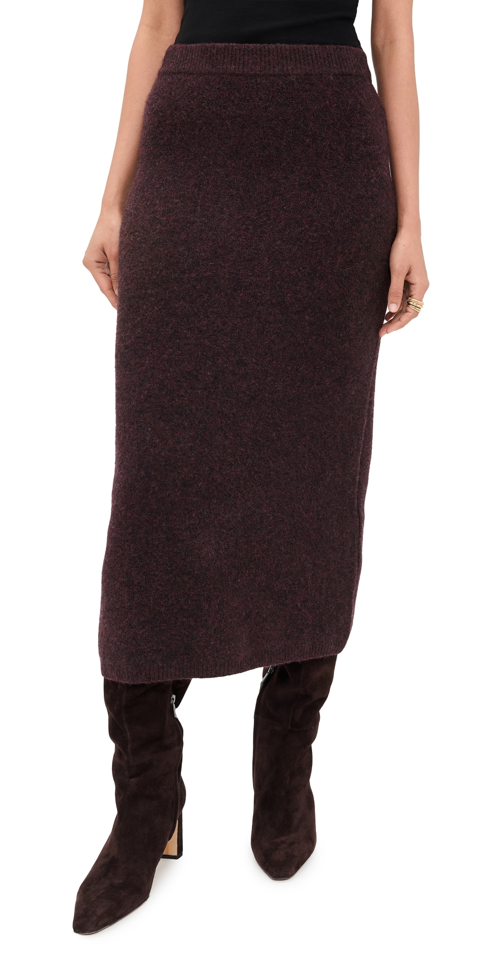 Ines Knit Midi Skirt Chocolate