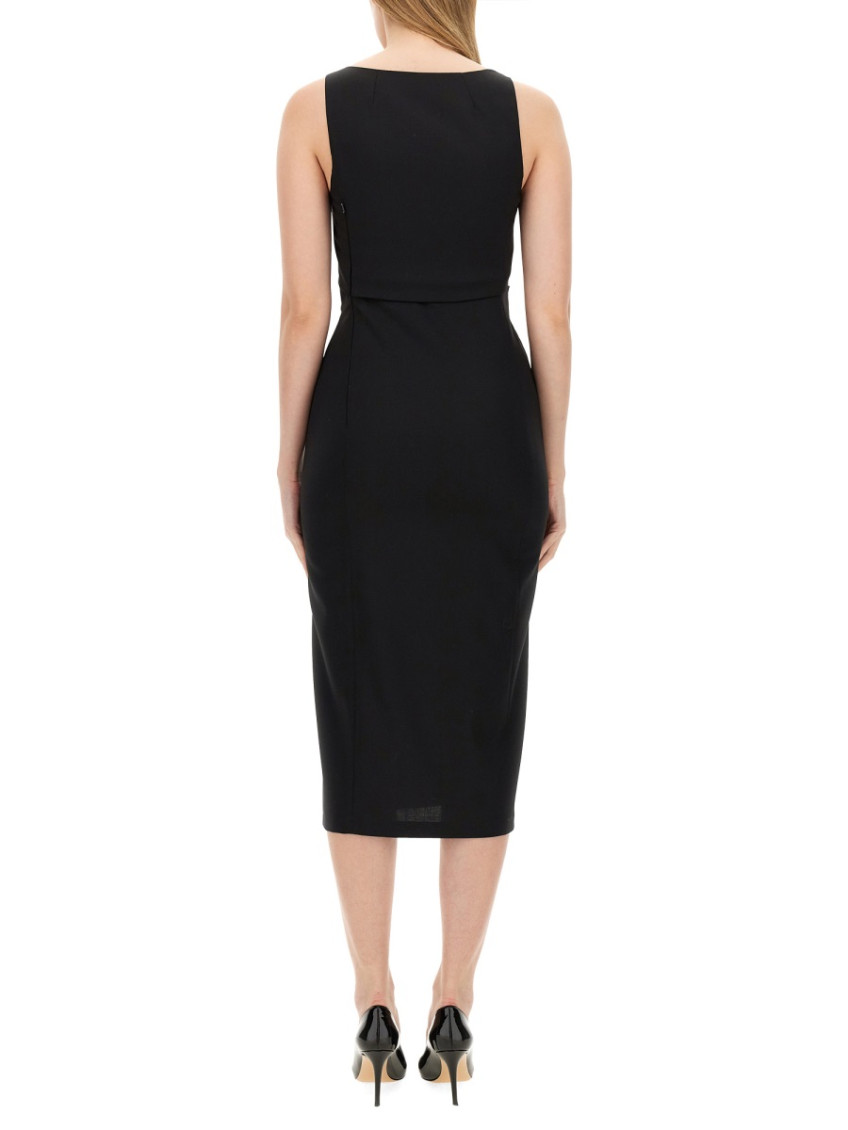 Moschino - cut-out midi dress metal embellishment
