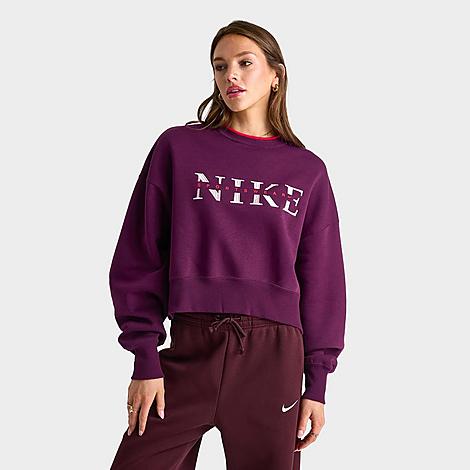 Women's Sportswear Phoenix Fleece Oversized Crewneck Sweatshirt in Bordeaux