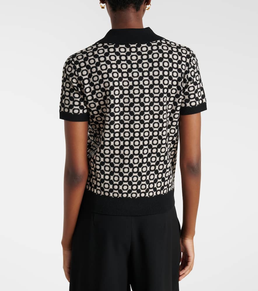 Medera wool jacquard polo sweater