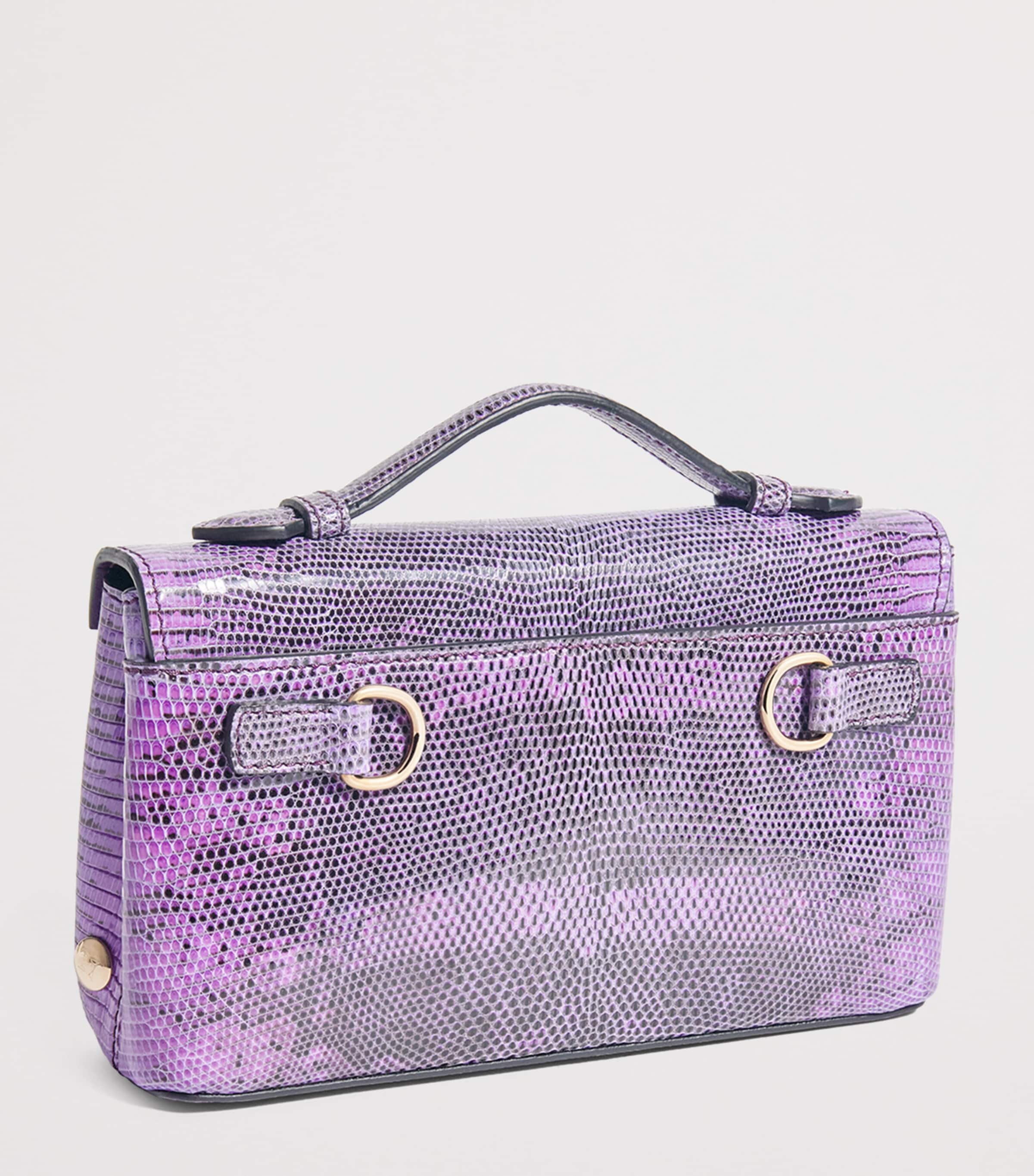 Analeena Lizard Skin Top-Handle Bag