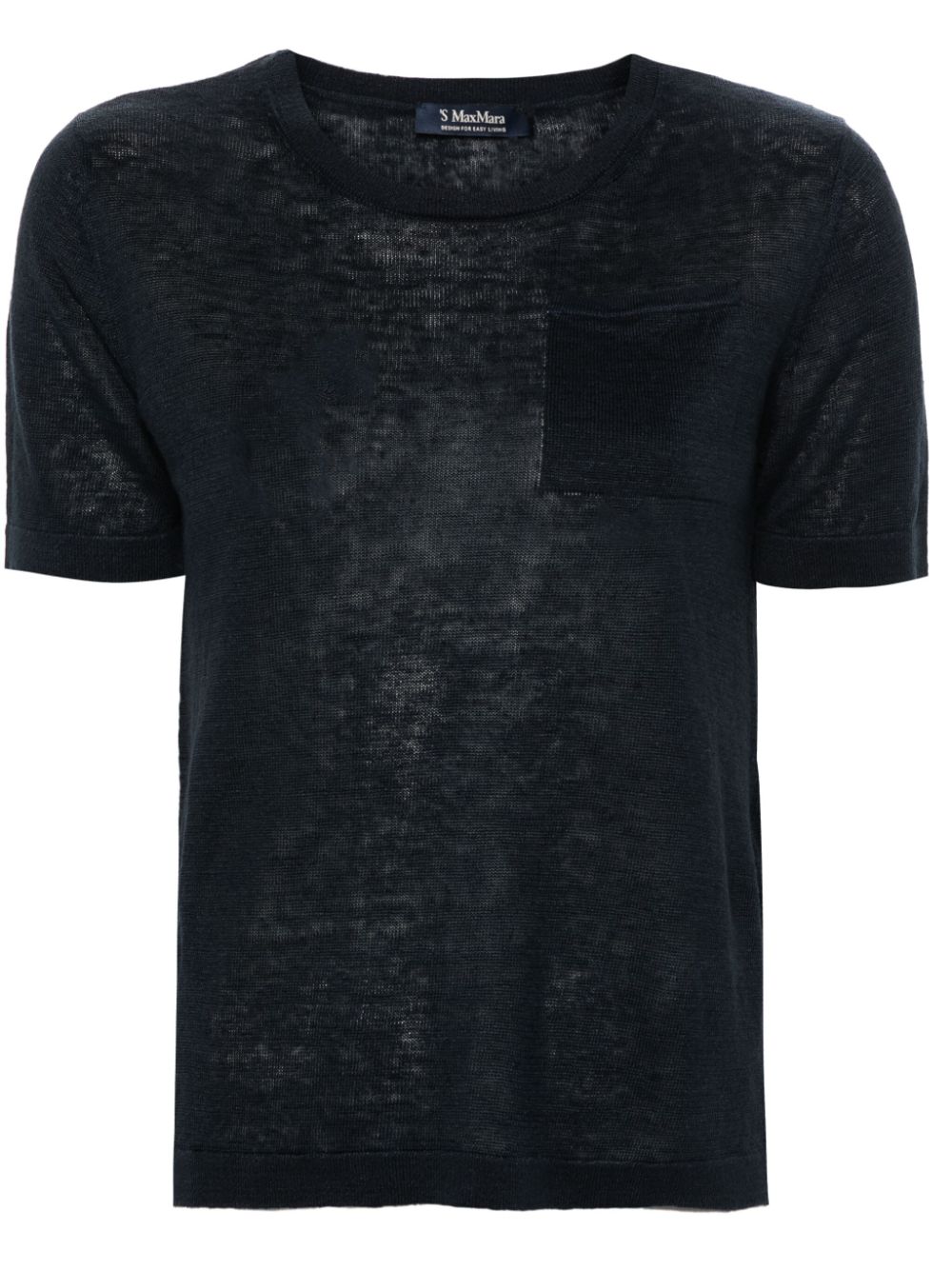 Linen knitted top - Blue
