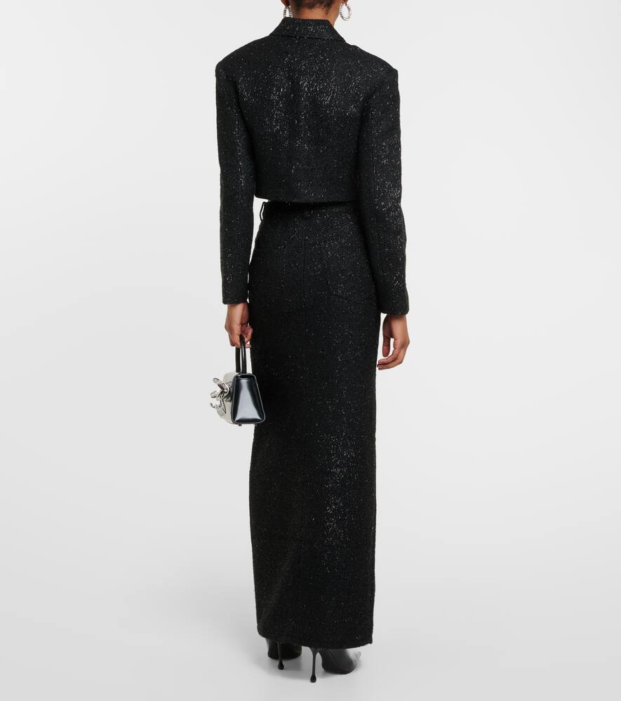 Self-Portrait Bouclé maxi skirt