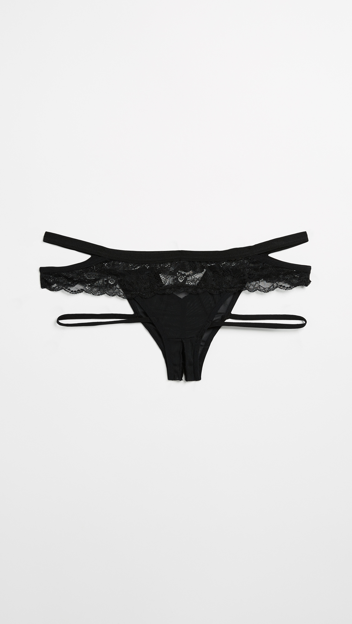Lucy Elastic & Lace Panties Black