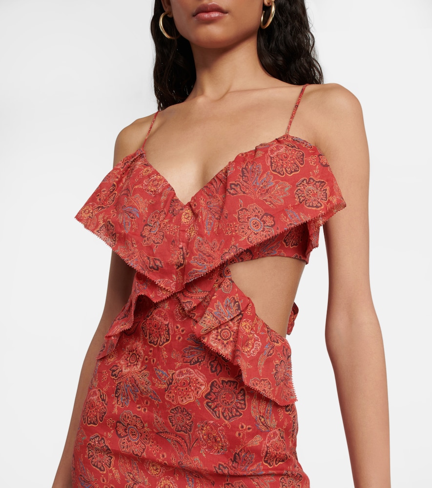 Allegra floral ramie maxi dress