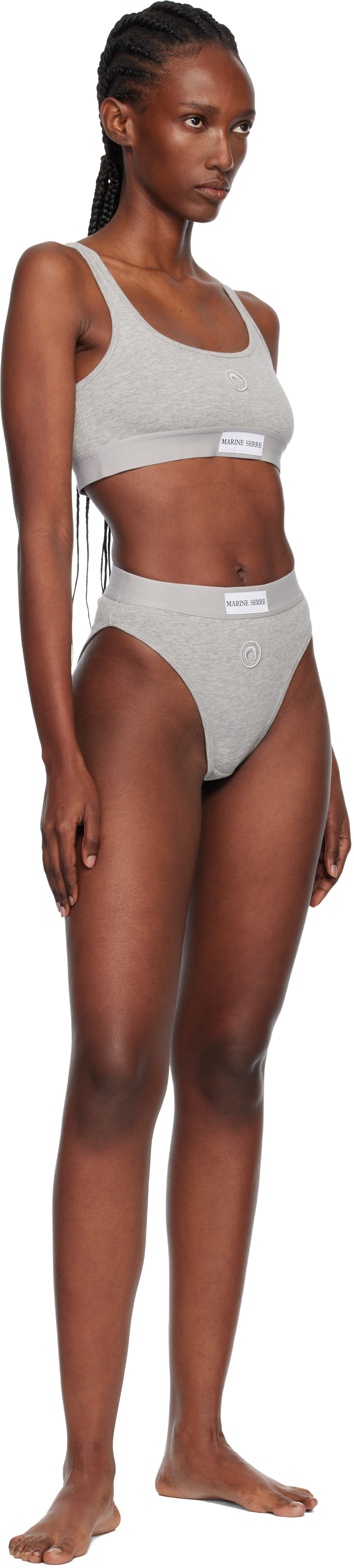 Gray Moon Logo Stretched Jersey High-Waist Briefs
