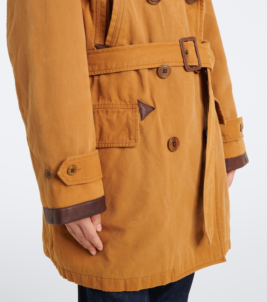 Shearling-trimmed cotton coat
