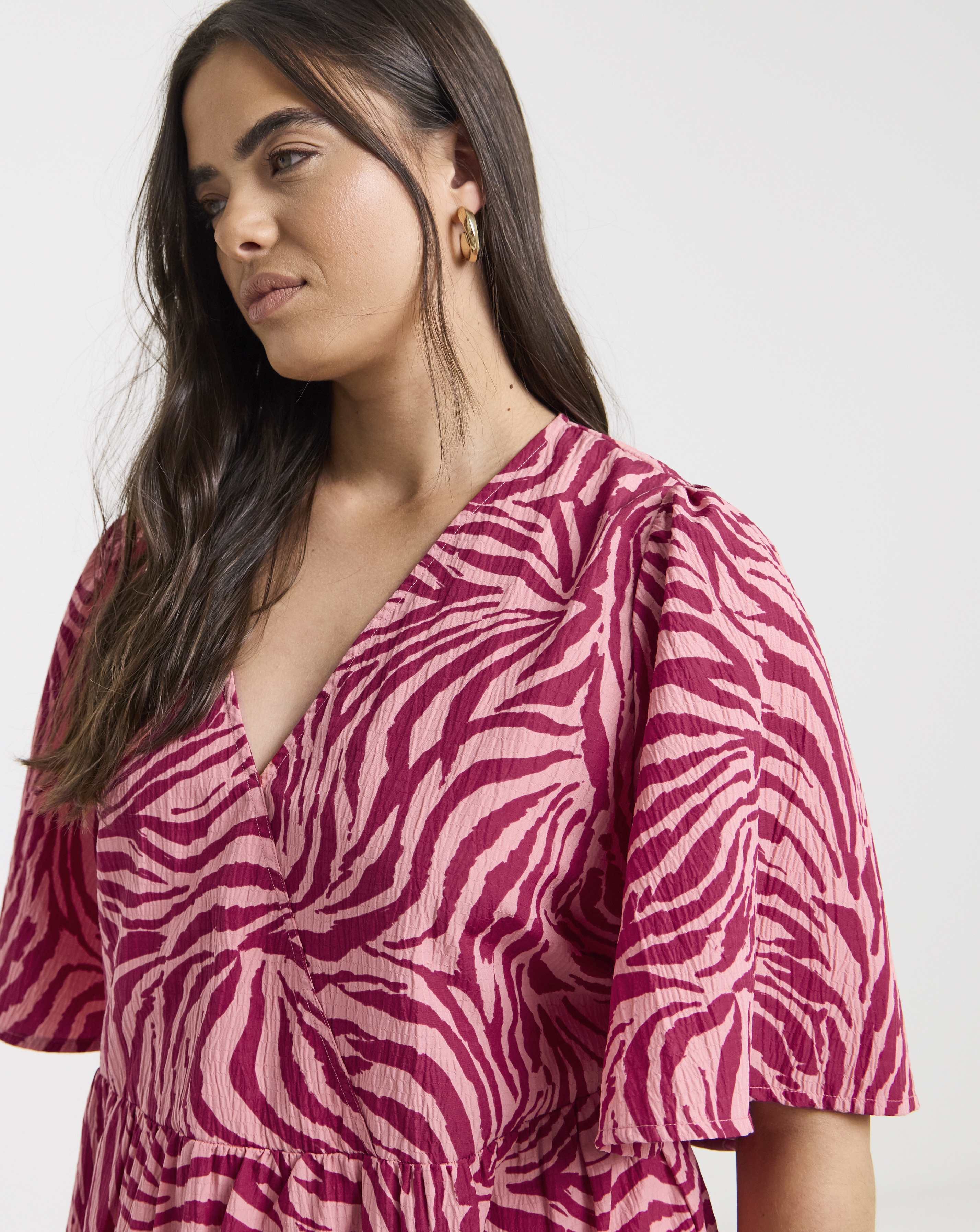 Zebra Print Wrap Midi Dre
