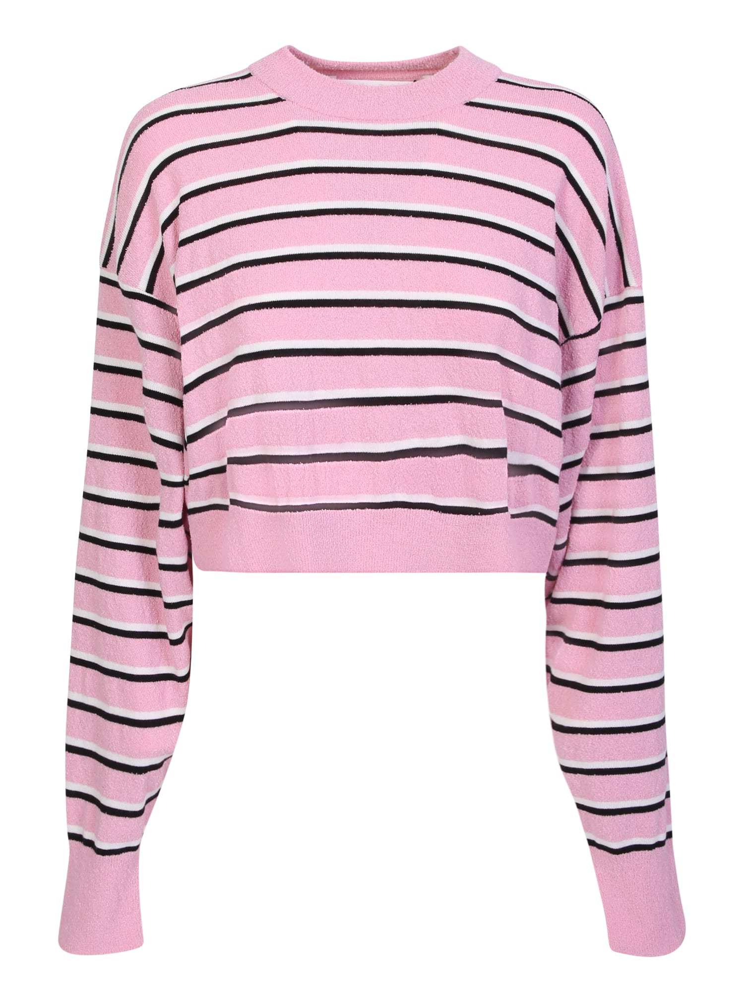 Striped cropped jumper - Pink